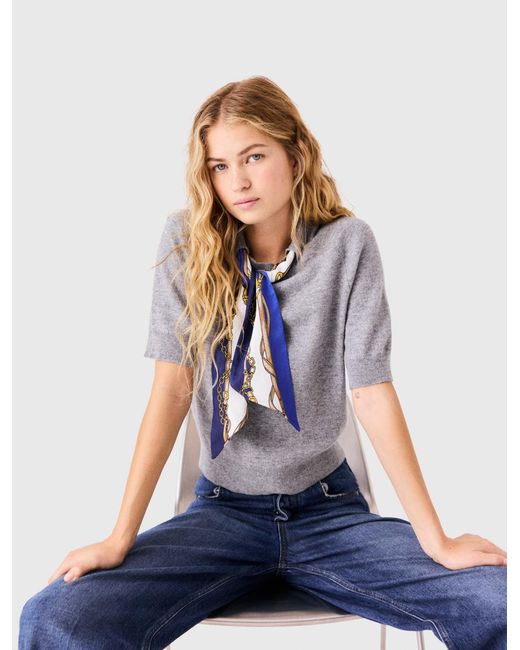 Maje Blue Pullover Mit Twilly