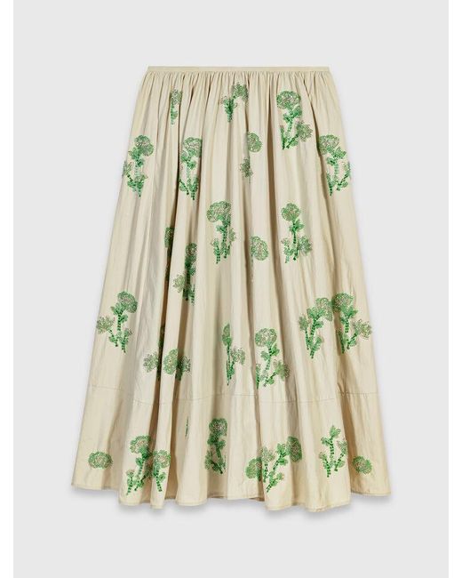 Maje Natural Embroidered Technical Skirt
