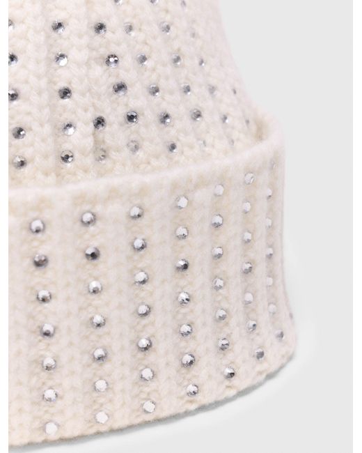 Maje White Wool And Rhinestone Hat