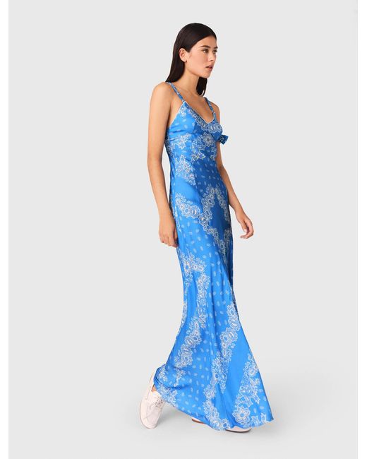 Maje Blue Patterned Maxi Dress