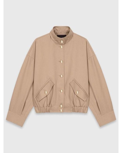 Maje White Cotton Bomber Jacket