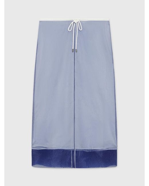Maje Blue Cotton And Removable Organza Skirt