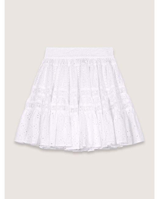 Jupe Courte En Broderie Maje en coloris Natural
