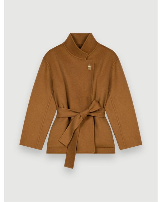 maje belted double face coat