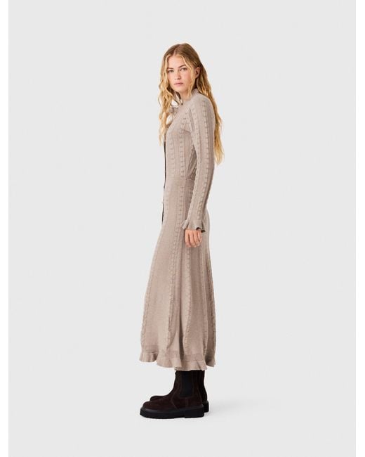 Maje Natural Textured Knit Maxi Dress