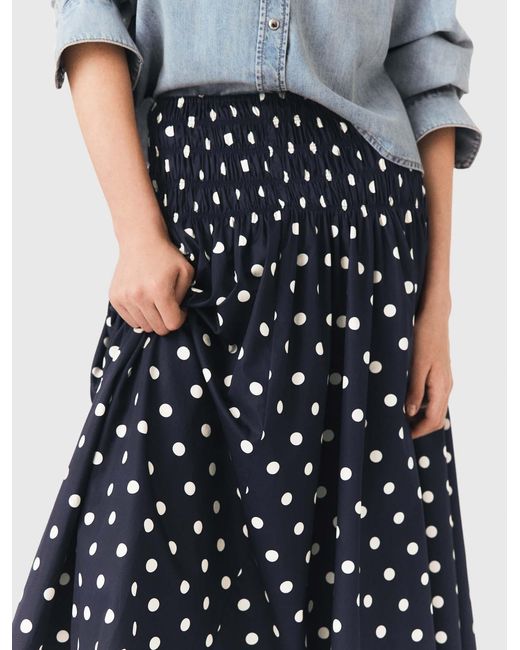 Maje Blue Long Cotton Skirt