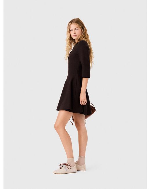 Maje Black Knit Polo Dress