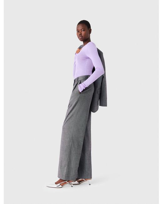 Maje Gray Rhinestone Suit Trousers