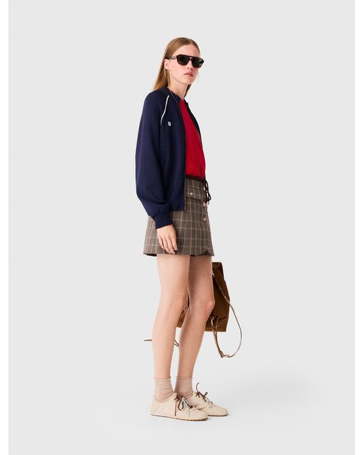 Maje Red Zipped Cardigan