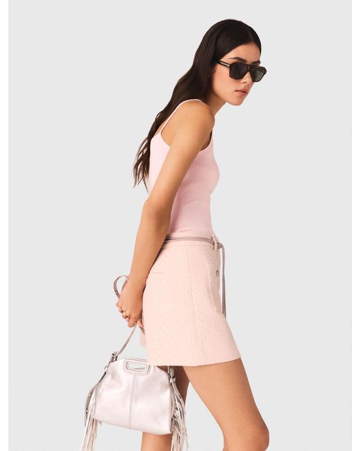 Maje Pink Tweed Shorts