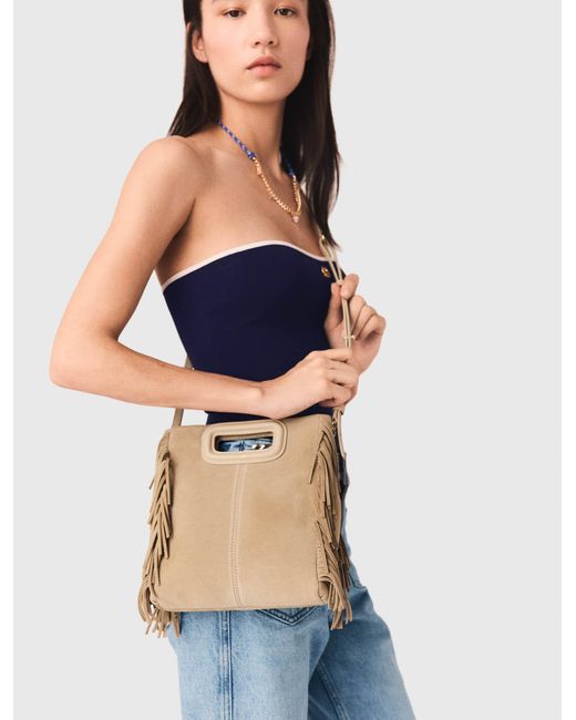 Maje Natural Suede M Bag