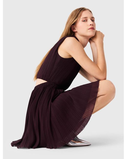 Maje White Short Pleated Skater Dress