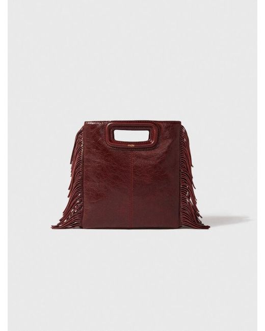 Maje Red Crackled Leather M Bag