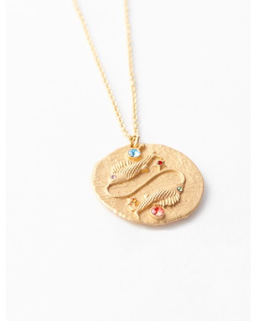 Maje Pisces Zodiac Sign Necklace in Gold (Metallic) | Lyst