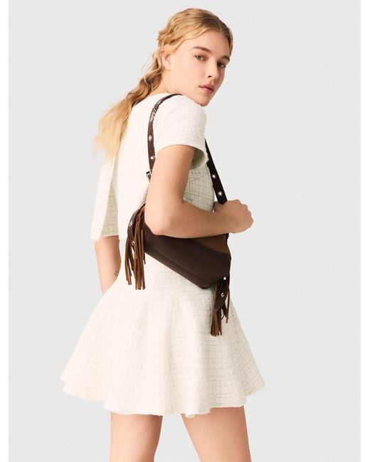 Maje White 2-In-1 Tweed Dress
