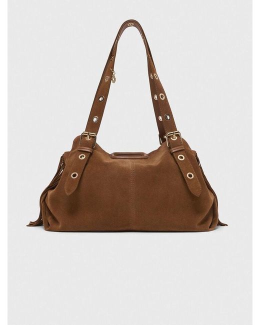Maje Brown Tasche Miss M Xl Aus Wildleder