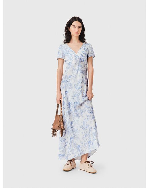 Maje White Flowing Patterned Maxi Dress