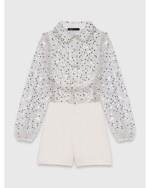 Maje White Tweed Playsuit