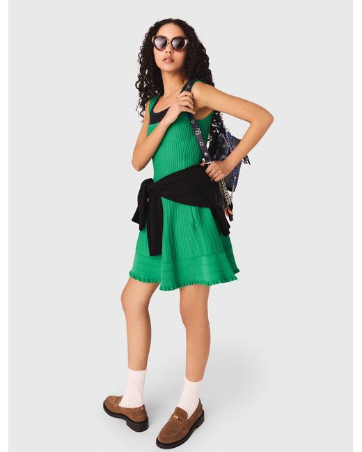 Maje Green Knit Skater Dress