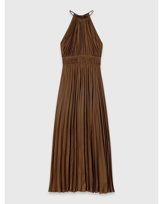 Maje Natural Pleated Maxi Dress