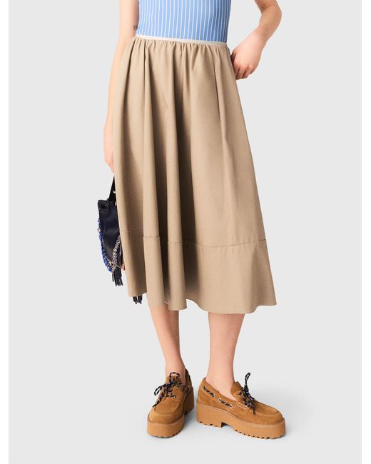 Maje White Mid-Length Cotton Skirt