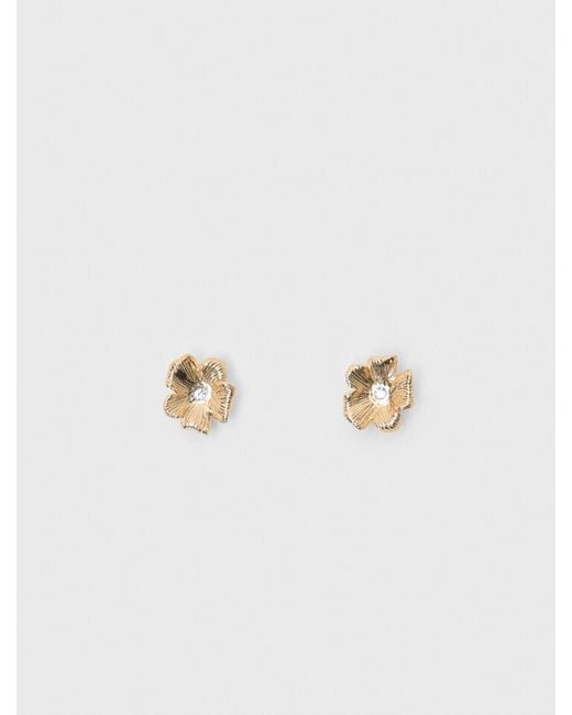 Maje White Flower Stud Earrings