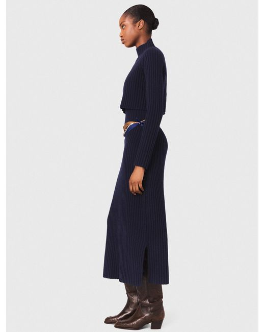 Maje Blue Strickkleid Mit Abnehmbarem Pulli