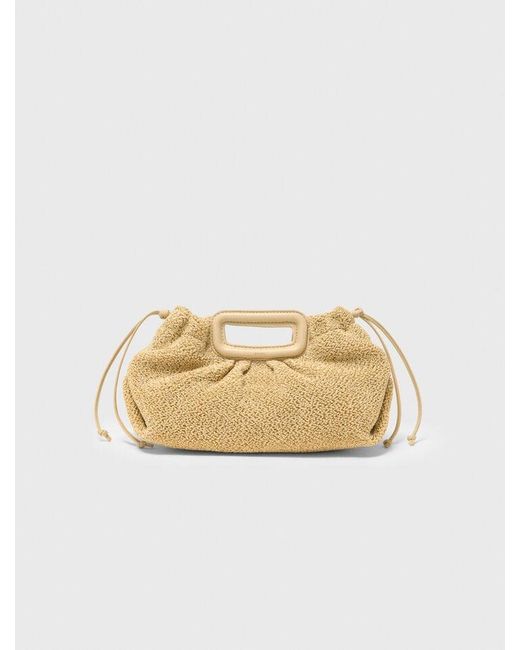 Maje Natural Mipli Bouclé Effect Clutch Bag