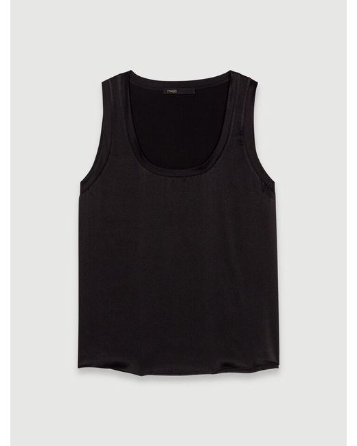 Maje Black Silk Tank Top