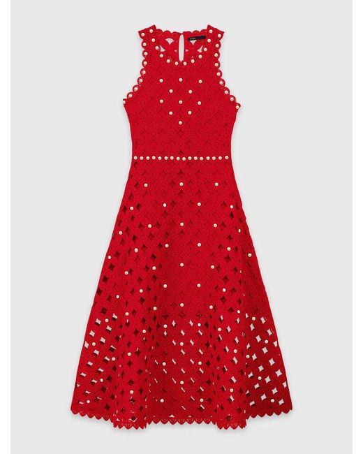 Maje Mirrored Crochet Dress