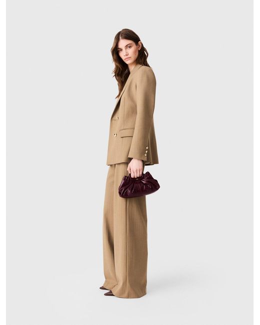 Maje Natural Double-Breasted Suit Jacket
