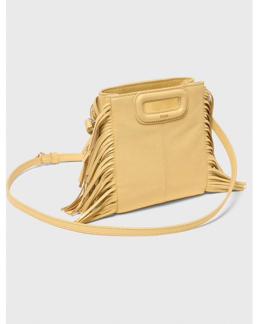 Maje Metallic Matte Crackled Leather M Mini Bag