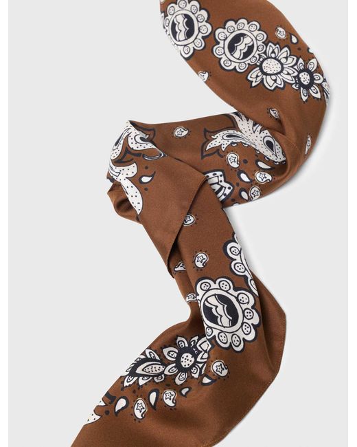 Maje Multicolor Bandana Print Silk Scarf