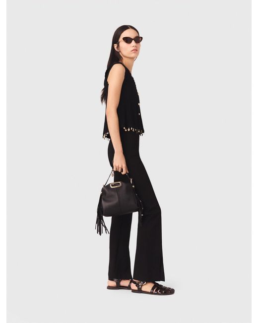 Maje White Slit Trousers