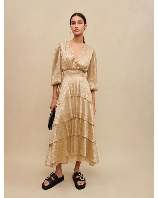 Maje Woman's Polyester, Long Shiny Dress For Spring/summer, Size Woman ...