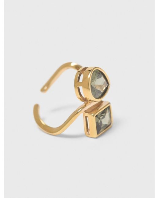 Maje White Asymmetrischer Ring Mit Strasssteinen