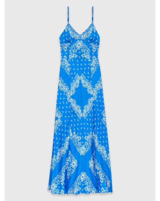 Maje Blue Patterned Maxi Dress