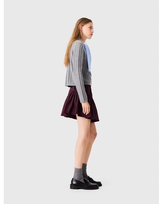 Maje Red Removable Poplin Collar Jumper