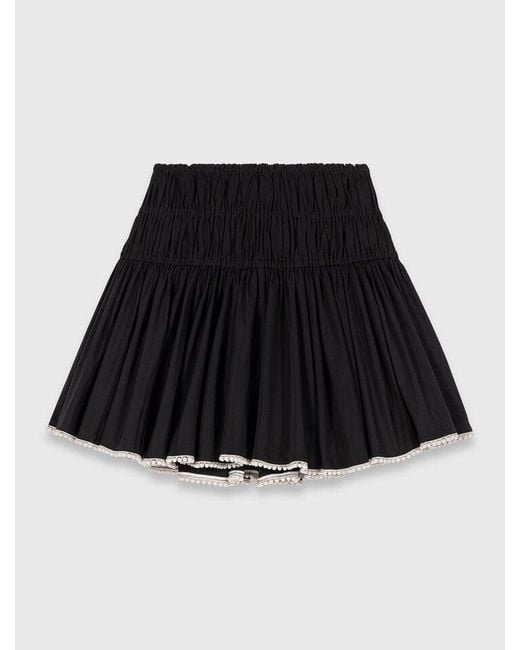 Maje Black Beaded Taffeta Skirt