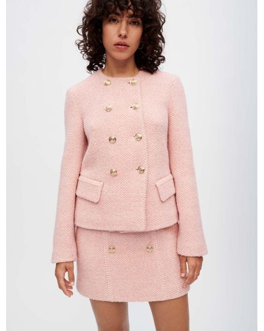 Baby pink tweed jacket discount