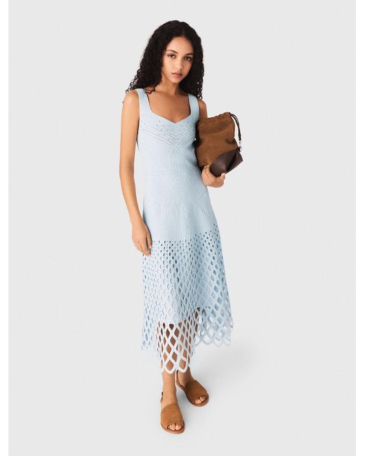 Maje White Crochet Dress With Removable Lining