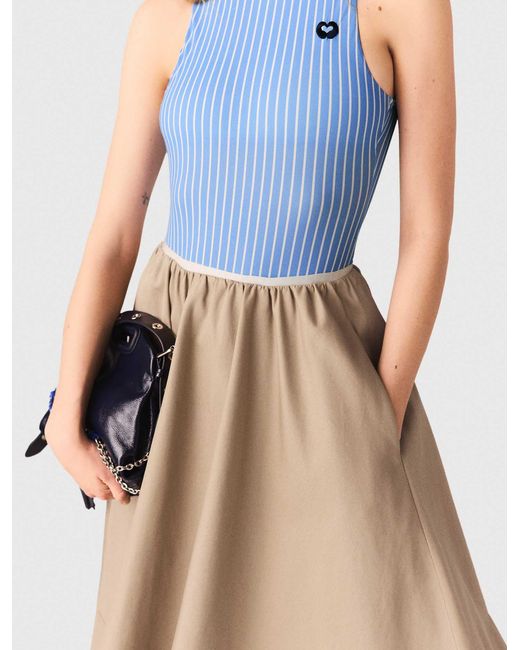 Maje White Mid-Length Cotton Skirt