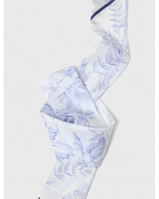 Maje White Floral Print Silk Scarf