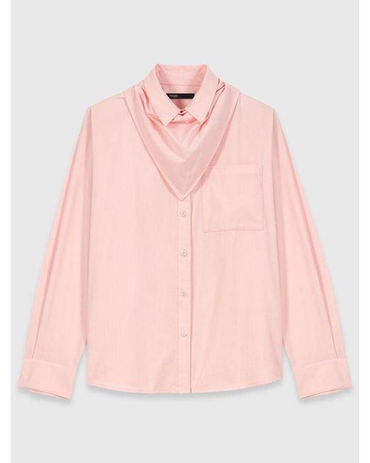 Maje Pink Shirt With Removable Scarf