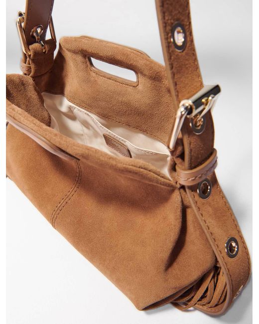 Maje Natural Miss M Mini Suede Bag