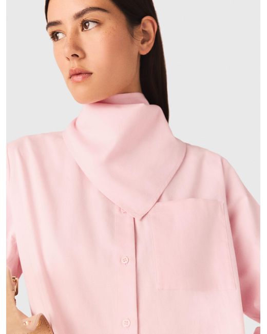 Maje Pink Shirt With Removable Scarf