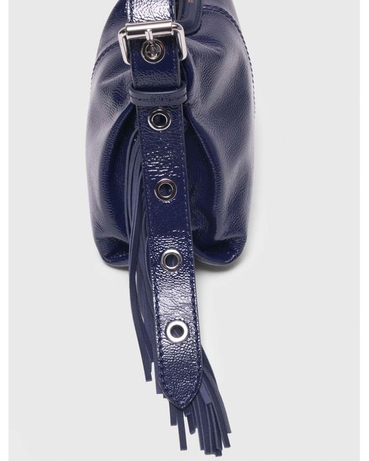 Maje Blue Naplak Leather Miss M Mini Bag
