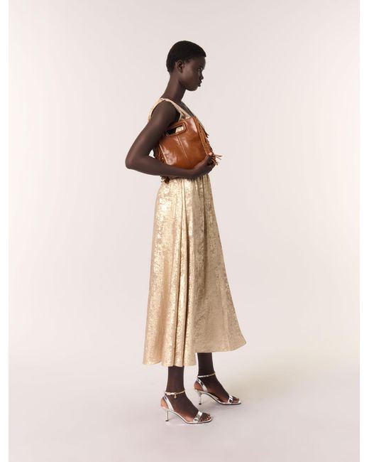 Maje Natural Langes Metallic-Kleid