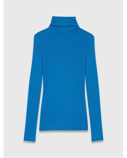 Maje Blue Strickjacke Mit Offenem Polokragen