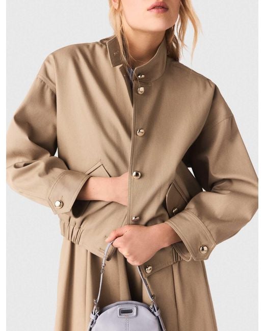Maje White Cotton Bomber Jacket